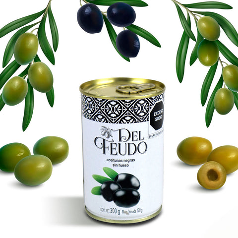 Aceitunas Negras sin Hueso Del Feudo 300 g