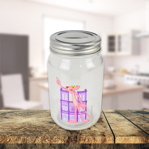 Alcancía de Vidrio Pantera Rosa