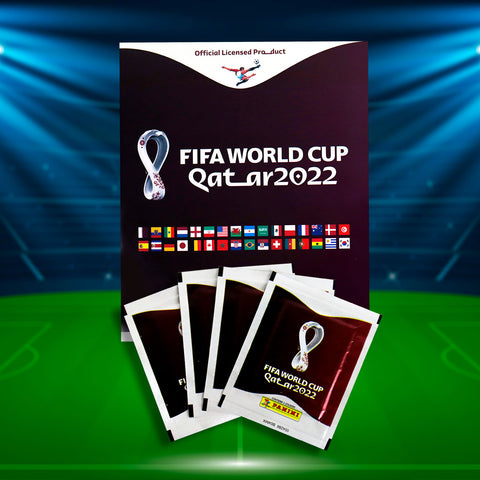 Álbum Oficial World CUP Qatar Editorial Panini Pasta Suave, Paquete con 104 Sobres de Estampas + 1 Álbum ¡GRATIS!